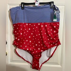 3x Red and Blue Striped Star Swimsuit